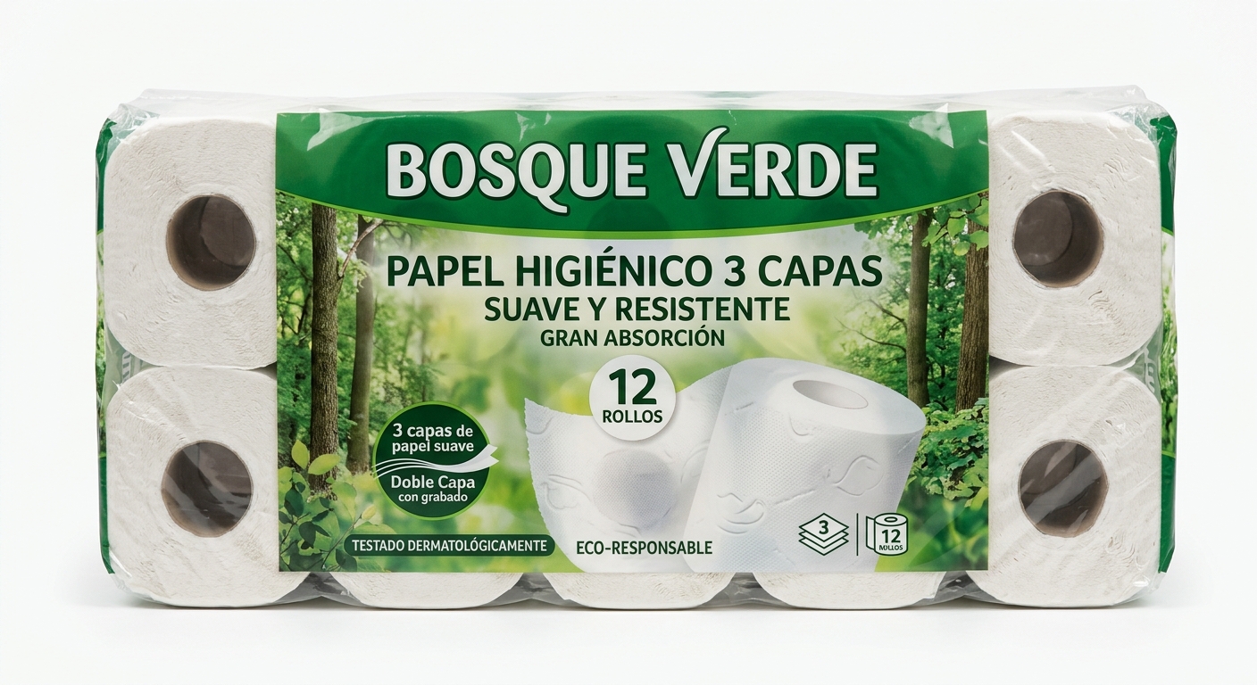 Papel higiénico 3 capas Bosque Verde 12 rollos