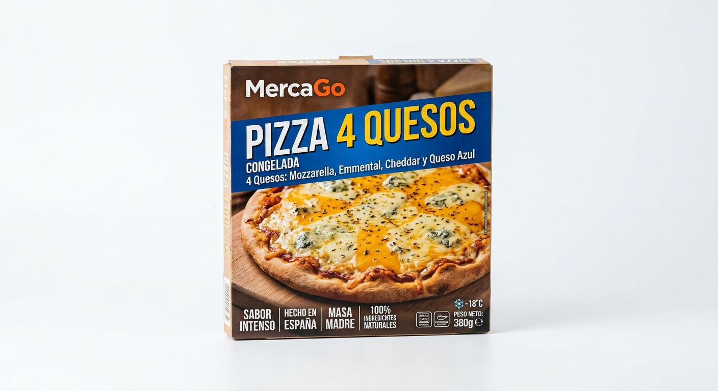 Pizza 4 quesos congelada