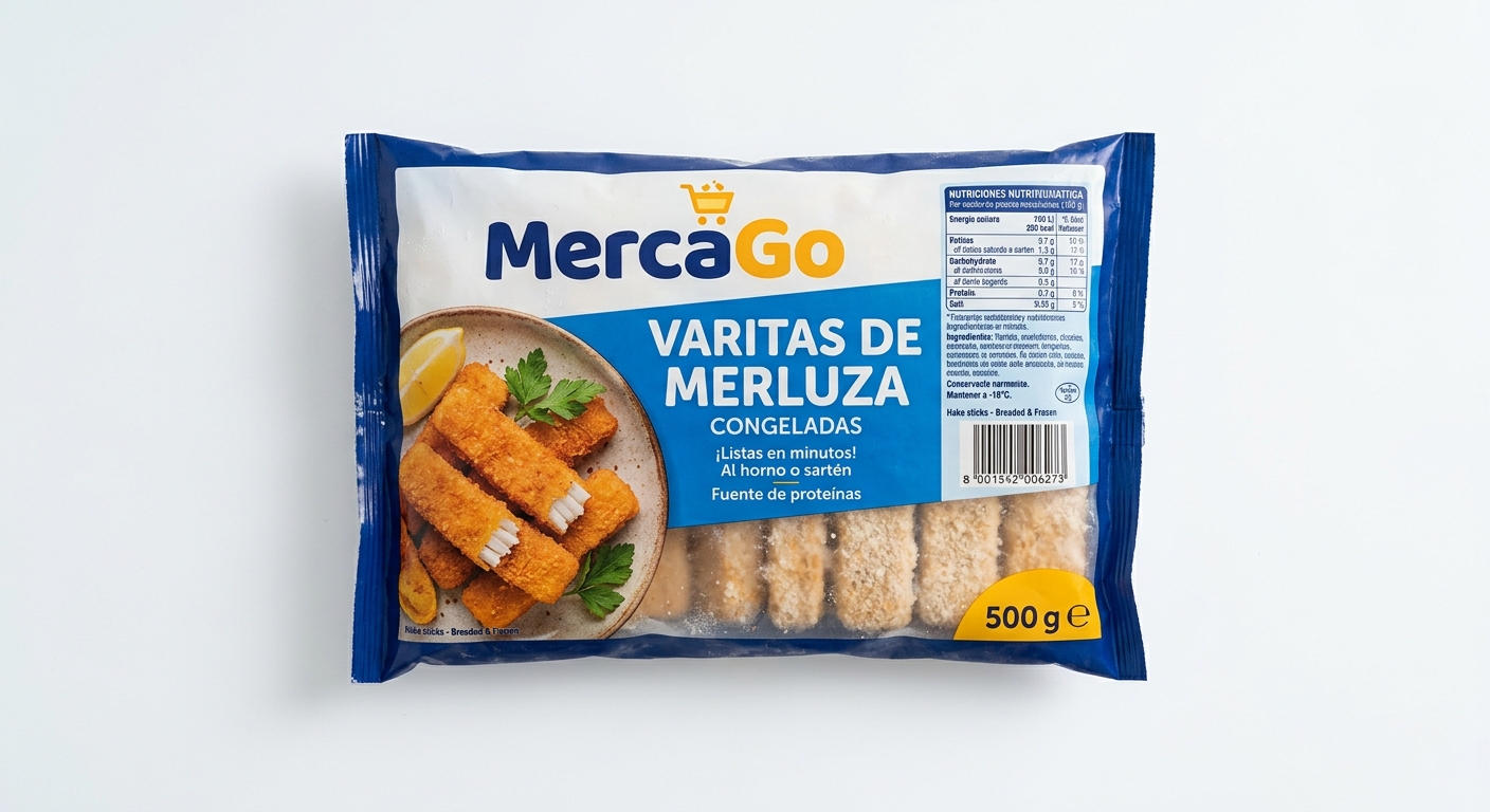 Varitas de merluza congeladas 500 g